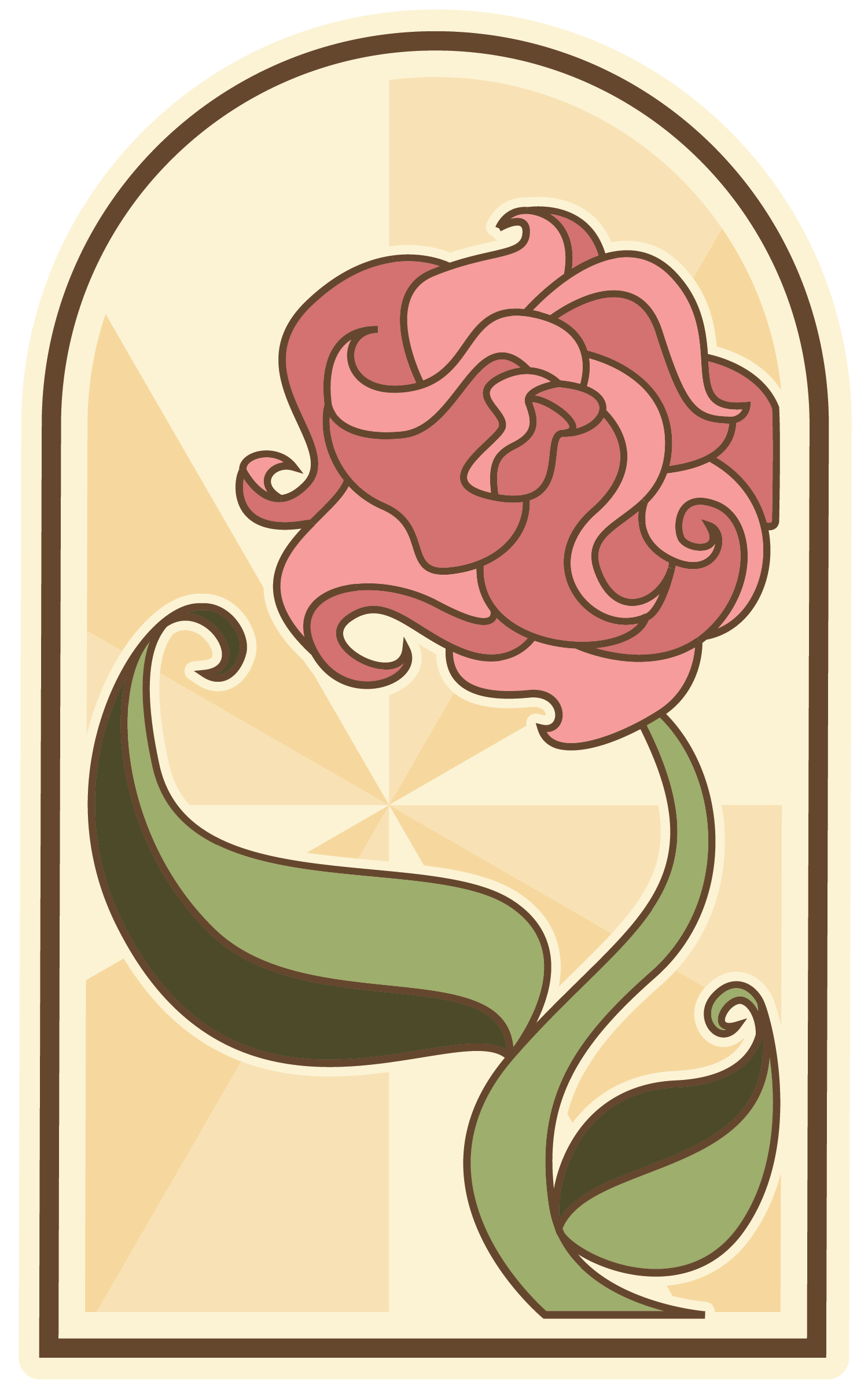 Illustration of rose resembling stained glass